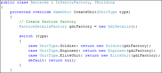Providing a Factory Implementation