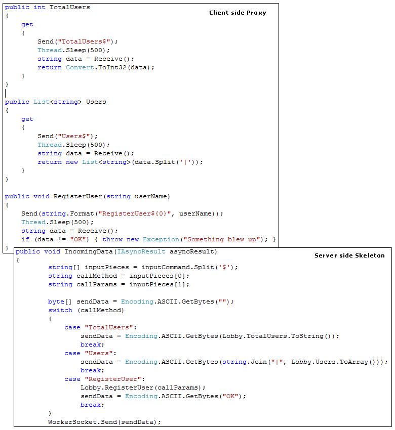 Proxy and Skeleton Code